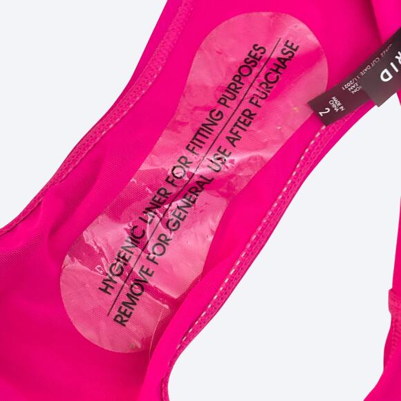 Torrid NEW 2X High-Rise Lattice-Side Swim Bottom in Pink Glo Bright Neon - Picture 6 of 9